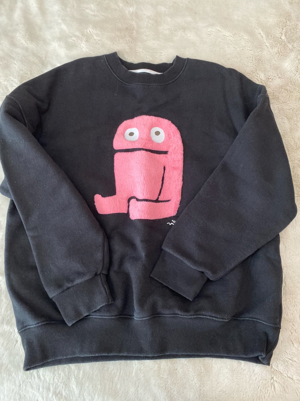 Groundwork pink Hairy Monster black unisex sweatshirt